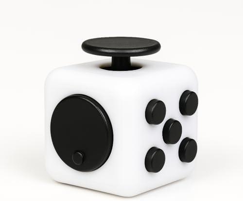 Premium Fidget Cube. Stress Relief Toy for Adults and Kids - Perfect for The Office and Home. Fidget Cube Toy. (White)(2pcs)
