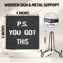 2 x Funny Office Decor, P.S. You Got This Sign with Stand, Cute Desk Decor, Inspirational Gifts for Women Men, Family Friends Colleagues, Funny Wooden Signs for Office Desk Accessories-B10