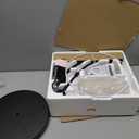 Seaside village Arc Floor Lamps for Living Room, Modern Standing Lamp with Adjustable Hanging Drum Shade, Tall Pole Lamp with Foot Switch, Over Couch Arched Reading Light for Bedroom, Office (Black)