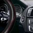 HAOKAY Top Grade Black Genuine Leather Steering Wheel Cover Women Men, Luxury Steering Wheel Cover for Cars, SUVS and Trucks, Universal 14.5-15 inch