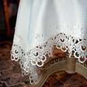 ARTABLE Lace Small Table Cloth Fall Christmas Macrame Tablecloth Table Topper for Thanksgiving Outdoor Farmhouse Rustic Kitchen Party Birthday Picnic (Ivory, 43" x 43" (Square))