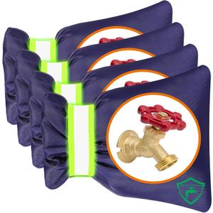 4Pack Outdoor Faucet Covers for Winter, 8.3" H x 6.7" W Outside Hose Bib Covers Protector Spigot Covers Insulated Winter Waterproof Freeze Protection Pipe Covers Socks Protector