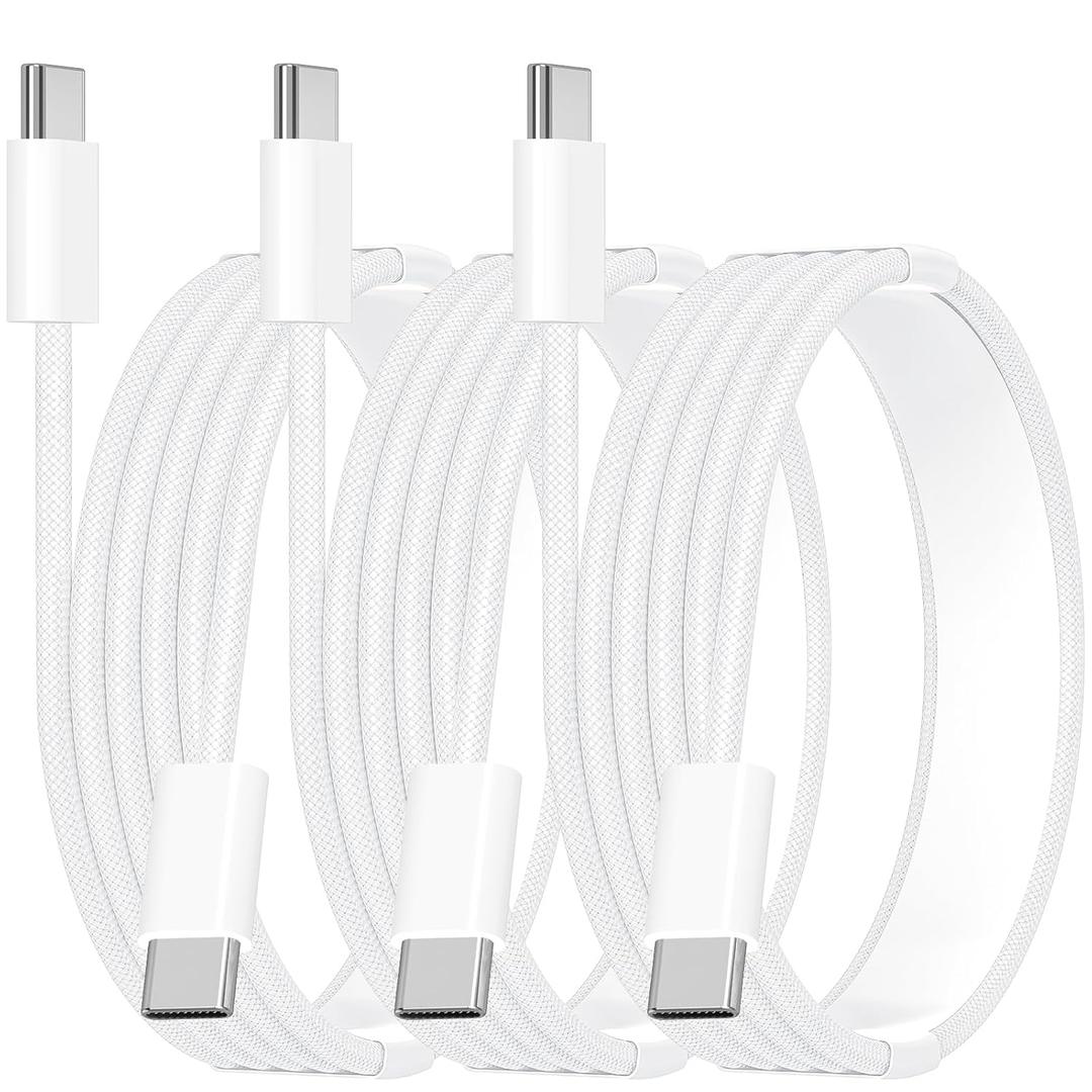 Apple MFi CertifiedCar Carplay Cable for iPhone 16, SDNCIE 3Pack 6FT USB C Cables 100W USB C to USB C Braided Cord Type C Fast Charging for iPhone 16 Pro/16 Plus/16 Pro Max/15/15 Pro/15 Pro Max/iPad