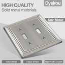 Metal Wall Plate for Electrical Outlets, Decorative Brushed Nickel Switch Plates Outlet Cover, Light Switch Cover Plate, 2-Gang Wall Plates (Double Toggle, 2 Pack)
