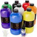 Nicpro 8 Colors Large Bulk Acrylic Pour Paint Set (33.8 oz, 1000 ml) Premixed High Flow Art Pouring Paint Supplies Kit with Silicone Pour Oil, Gloves for Beginner Cell Creation Flow DIY, Ready to Pour
