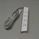 Surge Protector Power Strip - 15 FT Extension Cord, Power Strip with 12 Widely AC Outlet 4 USB, Flat Plug Wall Mount Overload Protection, 1050J, Desk Charging Station for Home Office, ETL Listed,White