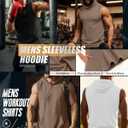 3 Pack Men's Workout Hooded Tank Tops Sleeveless Gym Hoodies Muscle Bodybuilding Cut Off Shirts (XXL)