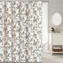 Black Shower Curtain Floral Cotton Linen Cottagecore Shower Curtain for Bathroom 72" W x 84" L