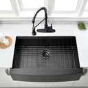 33 Inch Black Stainless Steel Farmhouse Sink Workstation-Bokaiya 33x22 Inch Apron Front Farmhouse Kitchen Sink 16 Gauge 10" Deep Single Bowl Farm Sink with Cutting Board