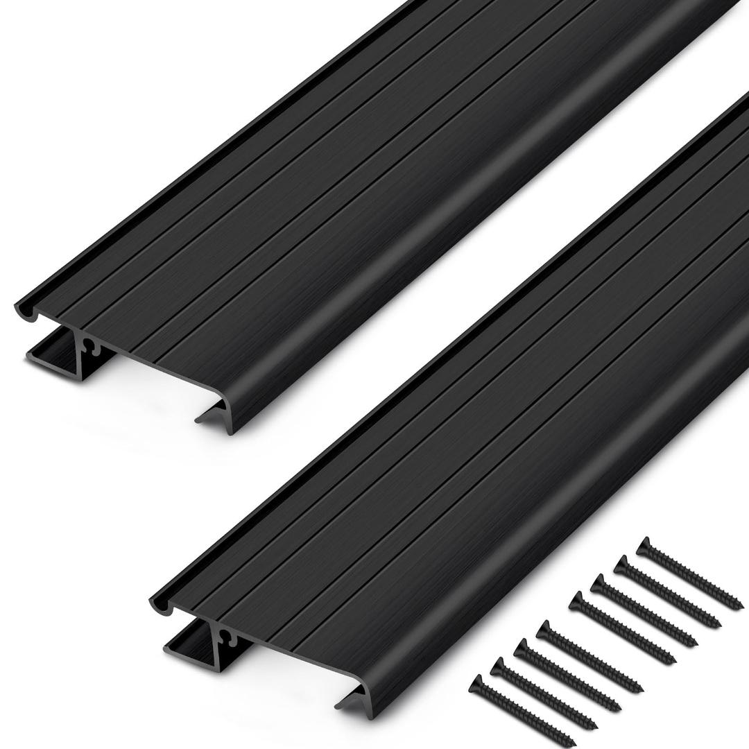 Threlaco 1 Pack 36 Inch Door Threshold Extender Strip, Black