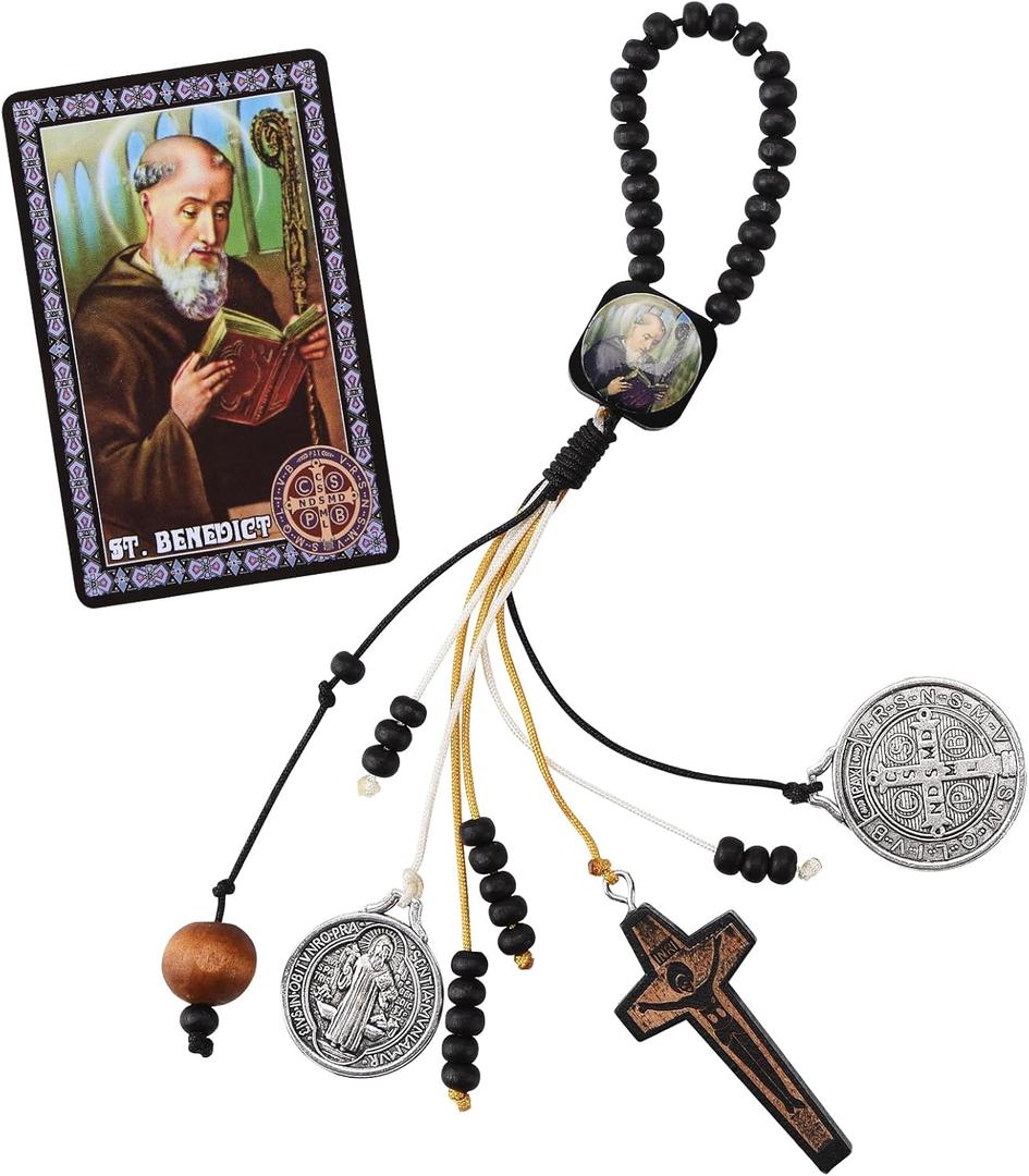 St Benedict Medals for Door with Saint Benedict Prayer Cards Home Protection, House Blessing Catholic Gift Set for New Home Door Hanger Decor, Medalla De San Benito Para La Puerta, Escapularios Catolicos