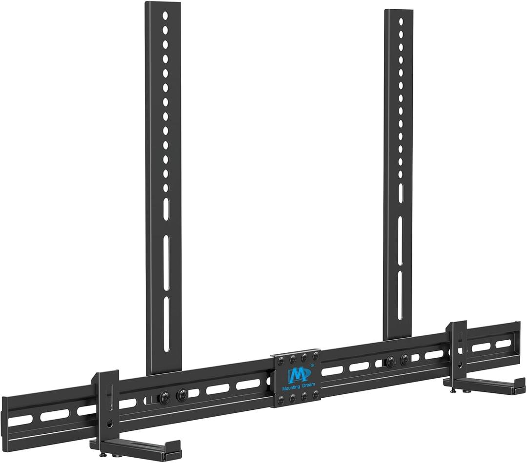 Mounting Dream Soundbar Mount Sound Bar TV Bracket with Holes/Without Holes, Non-Slip Base Holder Extends 3.4" to 6.1", Up to 20 LBS, Safe and Easy to Install MD5425