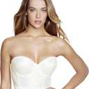 Dominique Noemi Womens Backless Strapless Longline Bustier Bridal Bra #6377 - Full Support, Shaping Bra - Lingerie for women (34C, Ivory)
