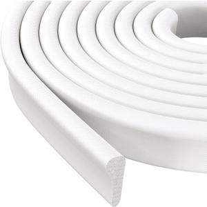 4 x Weather Stripping Door Seal Strip, 118'' Foam Weatherstripping Window Sealer Winter, Door Soundproofing Self Adhesive Window Door Insulation Strip for Exterior Door, Draft Stopper Gap Filler (White)