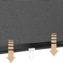 Amosfun 2pcs Blackout Curtains Car Window Sun Shade Retractable Windshield Sun Shade Side Window Blocks Sun Blinds PVC 16 x 49 Inch