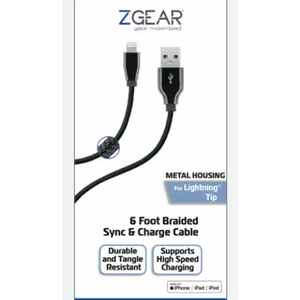 Zgear 6 Foot Braided Sync & Charge Cable