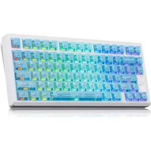 Mechanical Keyboard, Chilkey Slice75 HE Gaming Keyboard Wired, 75% Hall Effect Magnetic Aluminum Keyboard with WS Flux HE Clacky Switch, Rapid Trigger, 8K Polling, Per-Key RGB Custom, PC/Mac Support (Translucent Blue)