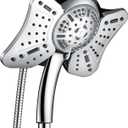 GRICH 2.5GPM Shower Head with Handheld Spray Combo: 2 in 1 Rainfall Shower Heads high pressure & Handheld Shower Head, 9 Spray Modes/Settings Detachable Shower Head with 60 Inch Hose (Silver)