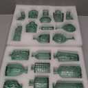 Green Glass Bud Vase Set of 22, Small Vases for Flowers, Clear Glass Vases for Centerpieces, Mini Bud Vases in Bulk Rustic Wedding Decorations, Centerpieces, Vintage Look Home Table Flower Decor