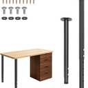 Adjustable Metal Table Legs 21-36 Inch(2PCS), Heavy Duty Furniture Legs Set for Computer Desk, Dining Table, Office Desk(Black)