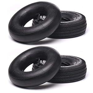 (2 Pack) AR-PRO 10" Heavy-Duty Replacement All-Purpose Utility Tire and Tube - 4.10/3.50-4" Pneumatic Tires with 10" Inner Tubes TR-13 Straight Valve Stem for Lawn Mowers, Hand Trucks, and More