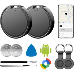 Air Tags for Android,Air Tags-2 Pack Android,Air Tracker Tags with 2 Case,2 Year Battery Life,Google Find Trackers for Google'S Find Hub App,IP65 Waterproof Luggage Tracker Tags for Keys