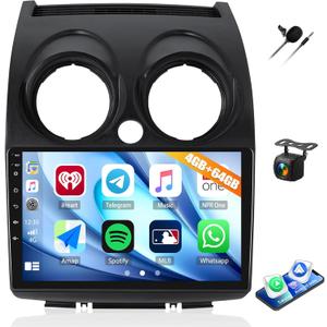 4G+64G Car Radio for Nissan Rogue 2008-2013 with Wireless CarPlay Android Auto, 9" 1280 * 720 Touchscreen Radio Android 15 Car Stereo Bluetooth 5.0 32EQ WiFi GPS RDS FM HD Backup Camera