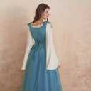 Abaowedding Womens's Medieval Renaissance Costume Cosplay Over Dress (Beige, S)