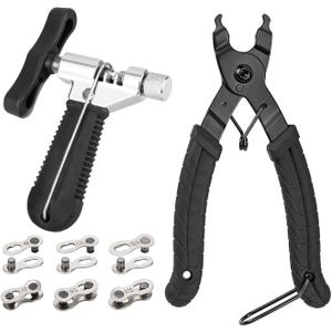 Oumers Bike Link Plier Chain Breaker Splitter 6 Pairs Bicycle Missing Link, Chain Plier Quick Links Opener Remover Pliers for 6-10 Speed Chains Repair Professional Bike Chains Repair Tool Kit