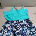 Tankini Two Piece with Shorts - Womens Tummy Control Swimsuit with Pockets Bathing Suit with V-Wire Boy Shorts Swimwear 2025 (Large, Aqua Floral)