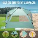 WhiteFang Deluxe Pop Up Beach Tent Sun Shade Shelter for 3-4/5-6 Person, UV Protection, Extendable Floor with 3 Ventilating Windows Plus Carrying Bag, Stakes, and Guy Lines
