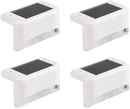 Solar Powered Step Lights for Outdoor Stairs, Railing, Fence Post, Pathway, Yard, Patio - 1 LED, White Lampshade, 8 Pack, 32 pcs