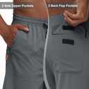 Men's Casual Hiking Athletic Shorts Khaki Board Hybrid Drawstring Elastic Waist 7 inch Quick Dry Lightweight Stretch (Gray)