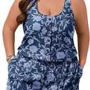 Summer Mae Plus Size Swim Romper One Piece Swimsuit Women Blouson Bathing Suit with Pockets 2026 Modest Swimwear Size 16