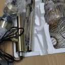 Dimmable Floor Lamp, Industrial Floor Lamps for Living Room, Antique Brass Tree Lamp Standing Lamp Tall Lamps with 3 Elegant Teardrop Cage Head & 800 Lumens LED Bulbs for Living Room Bedroom Office