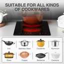 ANHANE 12" Electric Induction Cooktop - 2 Burner 110V Stove Top - Infrared Heating, Built-in Double Burner Cooktop with 20 Temperature Settings, Compatible with All Cookware