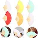 2 x GLEAVI Fabric Folding Fan 6Pcs Set Chinese Style Silk Cloth Hand Fans for Women Lightweight Decorative Hand Fans for Summer Weddings Parties Home Decor 15X8 Inches