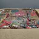 Greenland Home Jewel Cotton Kantha-Quilted Bedspread Set - Jumbo Sized Reversible Quilt Set, 3-Piece Queen, Red