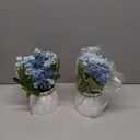 Carfoeny 2 Pcs Blue Hydrangea Artificial Flowers Bathroom Decor Fake Flowers in Small Flower Vases for Centerpieces Floral Arrangements Home Indoor Kitchen Tables Living Room Tv Stand Nightstand Decor