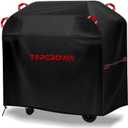 TOPCROWN Grill Cover for Outdoor Grill, BBQ Gas Grill Waterproof Anti-UV Oxford Fabric Windproof Design with Adjustable Straps, Fits Weber/Char-Broil/Nexgrill and More (420D Black+Red, 49" - 52")