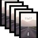 11x17 Picture Frame Set of 5, Black Poster Frame for Horizontal or Vertical Wall Mounting