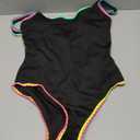 popvil Women's One Piece Swimsuits 2025 Tummy Control -Slimming Bathing Suit Neon 1 Piece Beach Outfit Sexy Sport Swim Suits (Black) XL