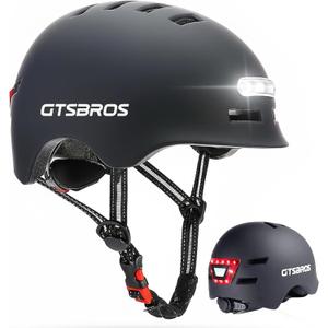 Bike Helmets for Adults - Front and Rear LED Lights Adjustable Bicycle Helmet for Adults Men Women Scooter Helmet for Commuting, Road Biking, Skating, Scooter