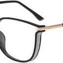 GUDVUE Oversized Blue Light Glasses, Computer Reading/Gaming/Phones Glasses, Anti Glare/UV400/Eye Strain, Large Square Frame (Black Gold)