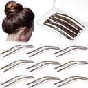 MTLEE 24 Pcs U Shaped Hair Pins, Ballet Bobby Pins U Pin Hair Styling Pins for Updo with Storage Box, Metal U Bun Hair Forks for Women Girls Thick Thin Long Curly Hair(Brown, 2.5 Inch)