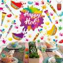 Happy Holi Window Stickers,Holi Windows Clings Hindu,Indian Festival of Colors Wall Stickers,India Holiday Wall Decals Colorful,Hindu Festival Wallpaper for Living Room Bedroom Party Porch