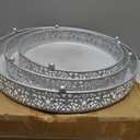 Wenqik 3 Pcs 16'' 14'' 12'' Metal Silver Cake Stand Round Cake Stands for Dessert Table Cookies Fruit Serving Tray Cupcake Dessert Pastry Riser for Wedding Birthday Party and Events