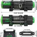 STIMULATER 5500LB ATV/UTV Winch,12V Electric Winch,Winch with 1/4'' x 50' Synthetic Rope,with Wireless Remote and Wired Switch,with Hawse Fairlead&Hook,IP67 Waterproof,Suitable for Most ATVs and UTVs