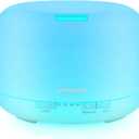 URPOWER Upgraded 500ML Essential Oil Diffuser Humidifiers Ultrasonic Aromatherapy Diffusers with 4 Timer Settings and Waterless Auto Shut-Off for Home Office Living Room Yoga Spa (All White)