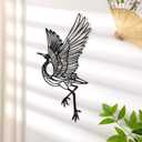 3 Pcs Black Metal Crane Wall Decor Heron Art Graceful Birds Art Sculpture Japanese Traditional Wall Statue Decor for Living Room Bedroom Yard Office